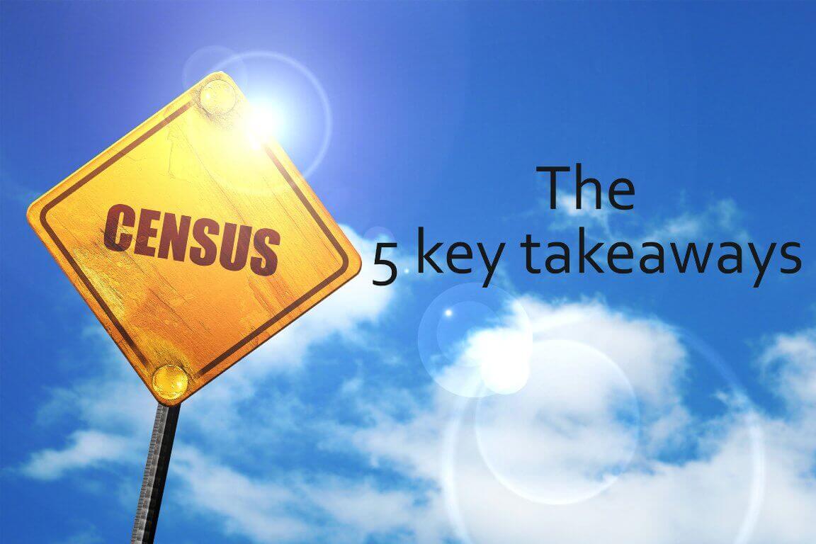 Banner says The 5 key takeaways from Cencus